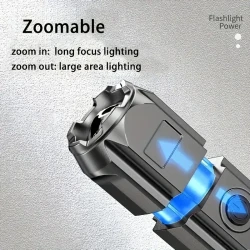 Super Bright Zoomable Flashlight - Portable and Rechargeable