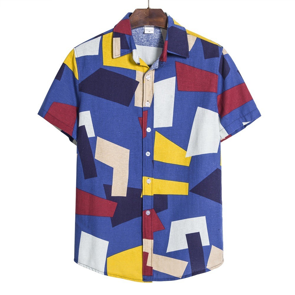 GeoVogue: Men's Geometric Patterned Shirt