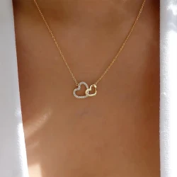 Love Necklace Temperament Double Peach Heart