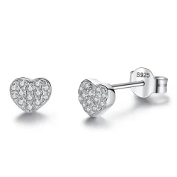 Sterling Silver Heart-Shaped Earrings