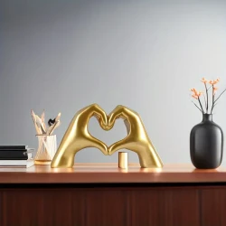 Golden Love Hand For Office Display Wine Cabinet Display