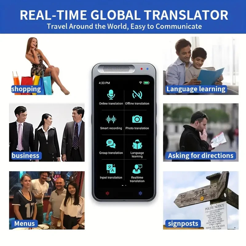 Instant Language Translator Device - No WiFi Needed, 5-Way Portable Translator