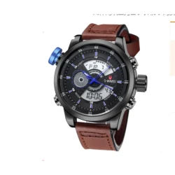 Trendy casual double men's watch Waterproof