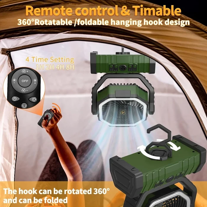 Portable Camping Fan Rechargeable