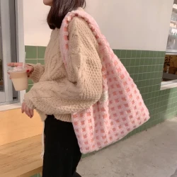 Waffle Flannel Minimalist Tote Bag