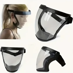 Full-Face Transparent Mask with Adjustable Buckle - Reusable and Heat-Resistant Facial Shield