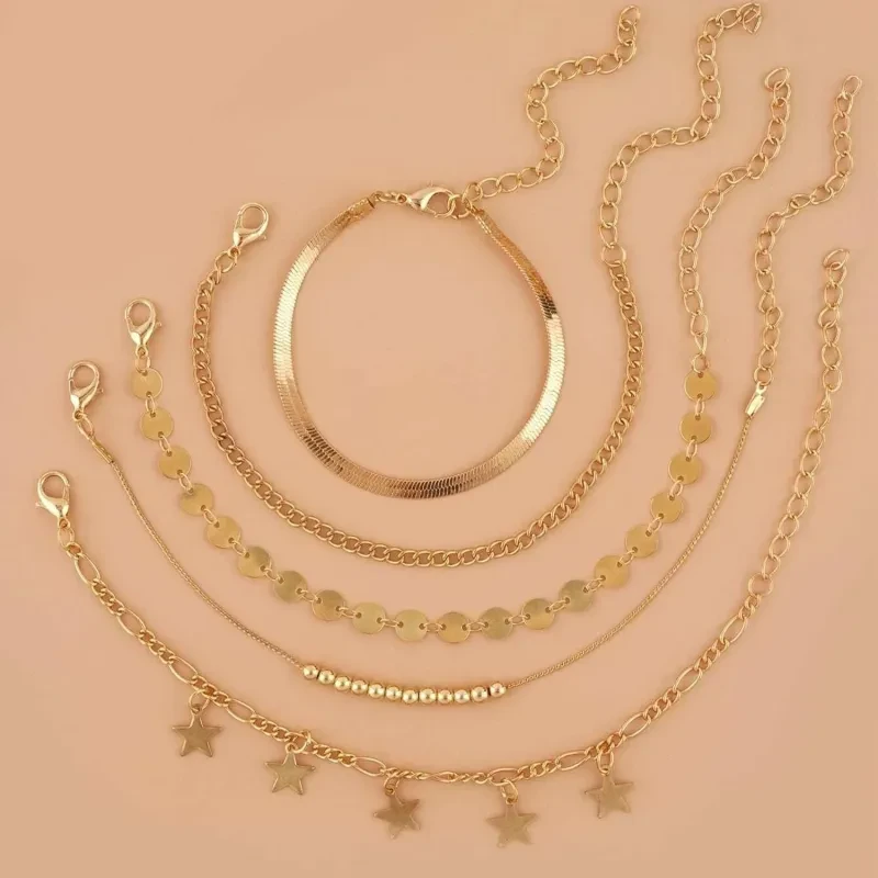 Celestial Dreams Multi-Layer Anklet Set