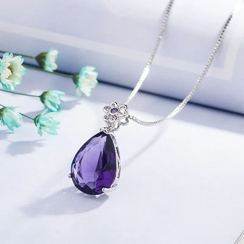 Amethyst Elegance Teardrop Necklace