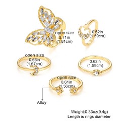 Fashion Jewelry Silver Color Butterfly Rings