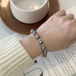 Elegant Grey Pearl Bead Bracelet