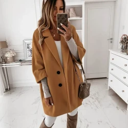 Vintage Long Wool Coat for Women