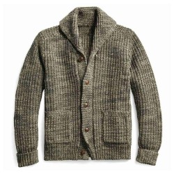 Sweater Lapel Patch Pocket Cardigan Jacket