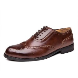 Men's Brogue Carved Leather Shoes