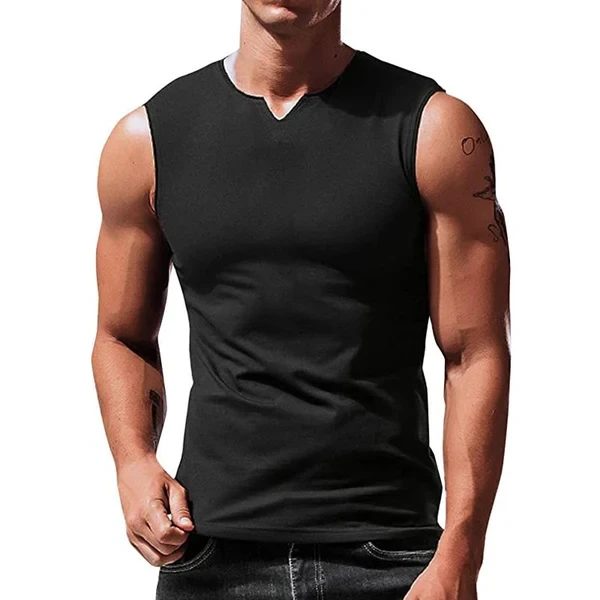 Men's Solid V Neck Tank Top