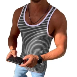 Casual Striped Sports Tank Top