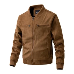 Men's Suede Stand Collar Jacket