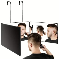 3 Way Mirror for Self Hair Cutting 360 Viewing Angle Self Hair Cutting Mirror, Clear Anti-Fog HD Glass