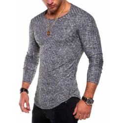 Round Neck Curved Hem Long Sleeve T-Shirt