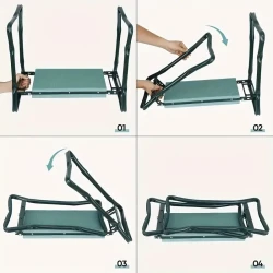 2-in-1 Foldable Garden Kneeler and Seat Bench - Portable Garden Stool for Yard, Lawn, and Pruning