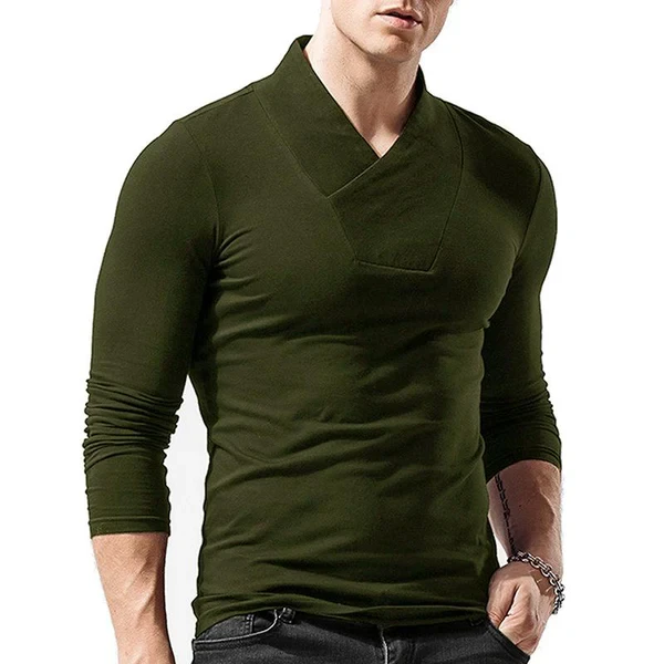 Men's Solid Color T-Shirt Bottoming Shirt