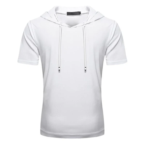 Men's Hooded Solid Short Sleeve T-Shirt