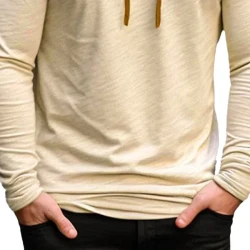 Casual Color Block Pile Collar Long Sleeve T-Shirt