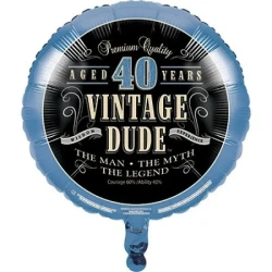 Foil Balloon - Vintage Dude 40th Birthday (45cm)