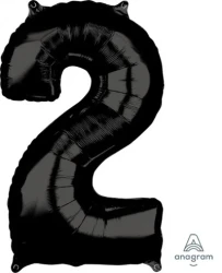 Foil Balloon - Mid-Size Shape Numeral 2 (Black)