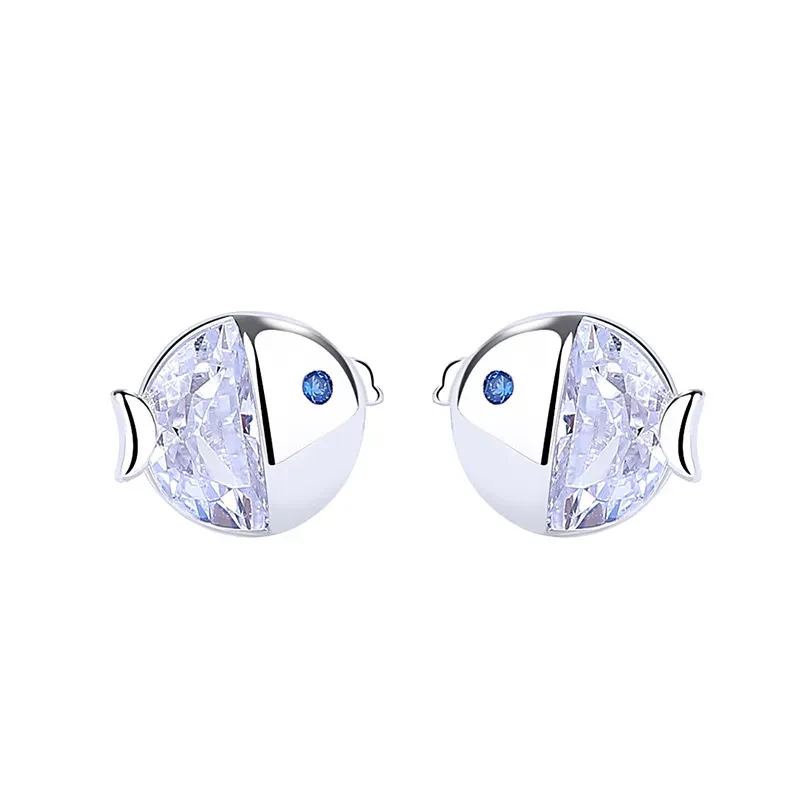 Kissing Gourami S925 Sterling Silver Stud Earrings