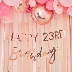 Rose Gold Customisable Happy Birthday Milestone Bunting 3m