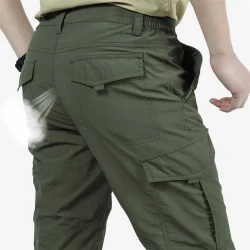 Men's Elastic Waist Multi Pocket Baggy Cargo Pants