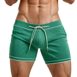 Men's Casual Solid Color Elastic Waist Tight Shorts