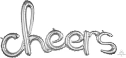 Foil Balloon Phrases - Cheers (Silver)