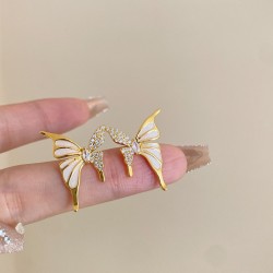 Rhinestone Butterfly Stud Earrings