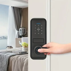 4-in-1 Smart Door Lock with Keyless Entry, IC Card, Fingerprint, Password, and Key Unlock