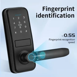 4-in-1 Smart Door Lock with Keyless Entry, IC Card, Fingerprint, Password, and Key Unlock