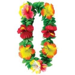 Key West Hibiscus Flowers & Leaf Lei