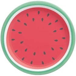 "Tutti Frutti Summer Watermelon 10 1/2"" / 26cm Paper Plates - Pack of 8