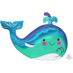 Foil Balloon - SuperShape Happy Whale (86cm)