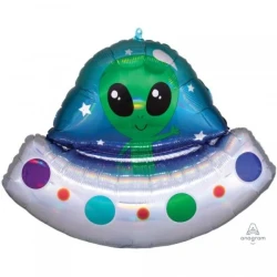 Balloon - SuperShape Holographic Alien Space Ship Iridescent