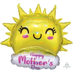 Balloon - SuperShape Happy Mother's Day Holographic Iridescent Happy Sun