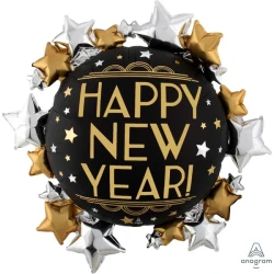 Foil Balloon - Ss Xl Satin Infused New Year (76cm)