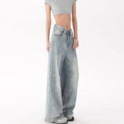 Retro Straight-Leg Women's Denim Pants