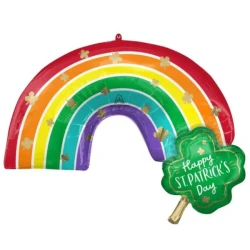 Balloon - SuperShape Happy St Patrick's Day Rainbows & Shamrocks