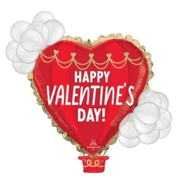 Balloon - SuperShape Latex Accented Happy Valentine's Day Hot Air Balloon