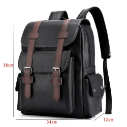 Vintage Fashion Leather Multi Pocket Backpack