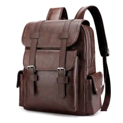 Vintage Fashion Leather Multi Pocket Backpack