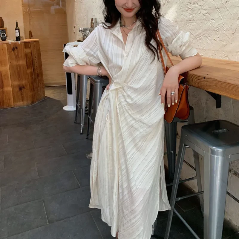 Women's Long French Striped Dress