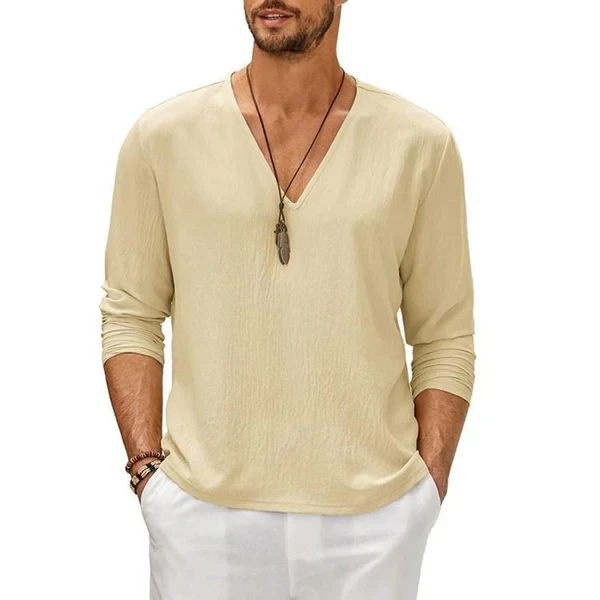 Men's Solid Color Long Sleeve T-Shirt