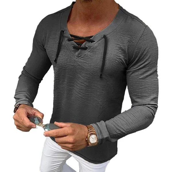 Men's Round Neck Hollow Out Knit T-Shirt